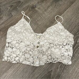 Lace White Crop Top Bralette